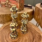Sculpted Gold Leaf Black Chess Candles