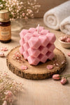 Geometric Candle – Minimal Pink